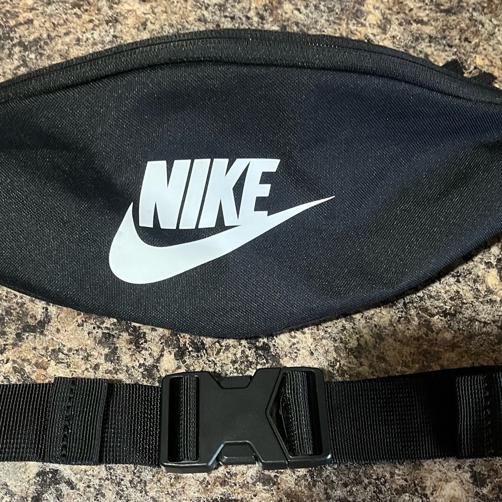 Nike Black Belt Bag with White Logo